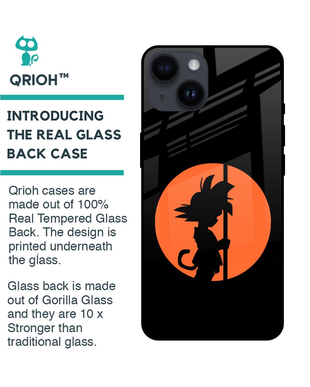 Shop Orange Silhouette Premium Glass Case for Apple iPhone 14 (Shock Proof,Scratch Resistant)-Back