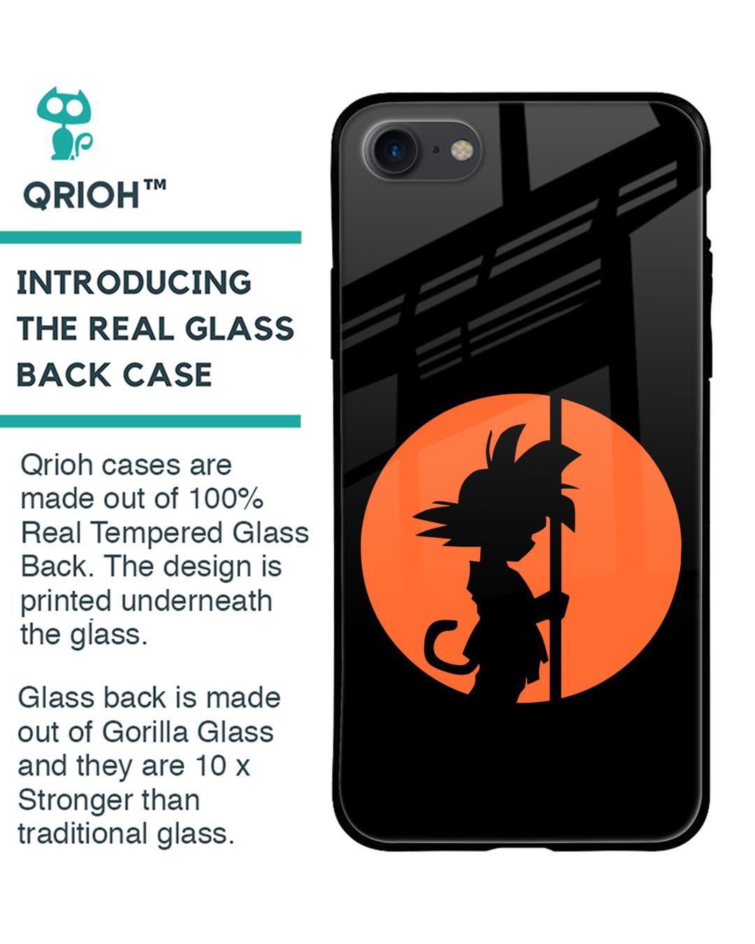 Shop Orange Silhouette Premium Glass Case for Apple iPhone SE 2020 (Shock Proof,Scratch Resistant)-Back