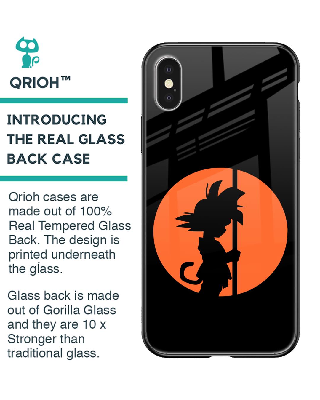 Shop Orange Silhouette Premium Glass Case for Apple iPhone XS (Shock Proof,Scratch Resistant)-Back