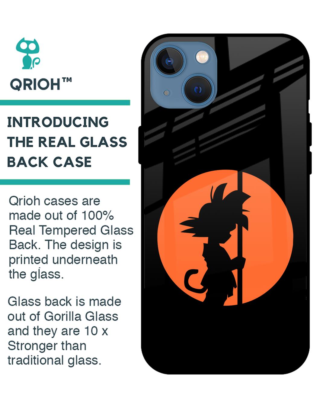 Shop Orange Silhouette Premium Glass Case for iPhone 13 mini (Shock Proof, Scratch Resistant)-Back