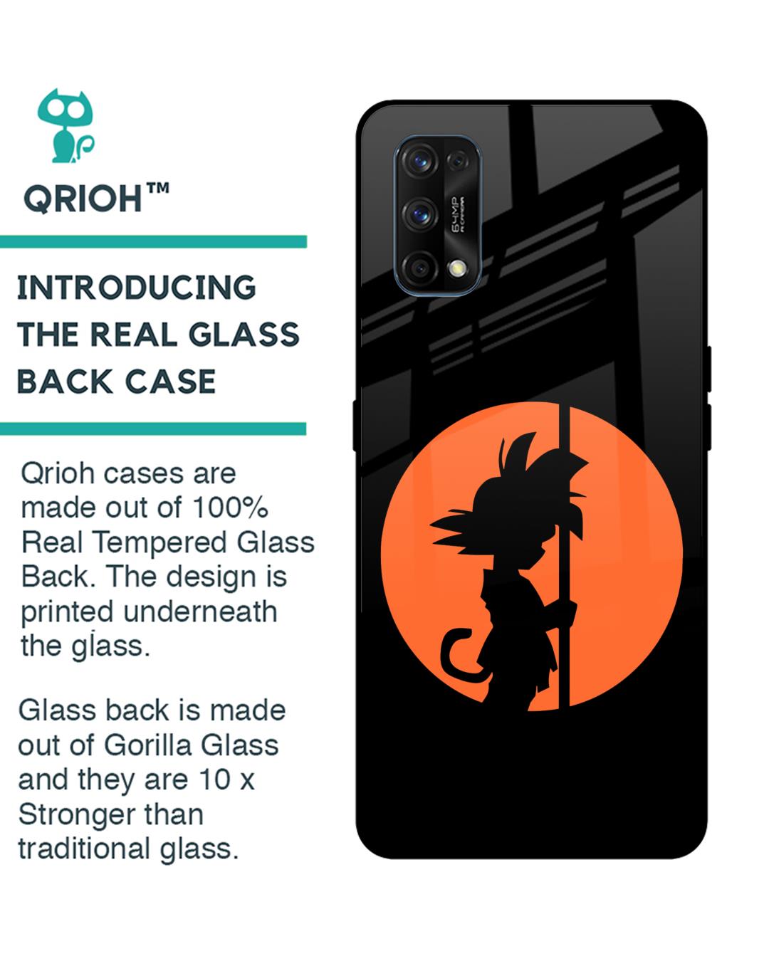 Shop Orange Silhouette Premium Glass Case for Realme 7 pro (Shock Proof, Scratch Resistant)-Back