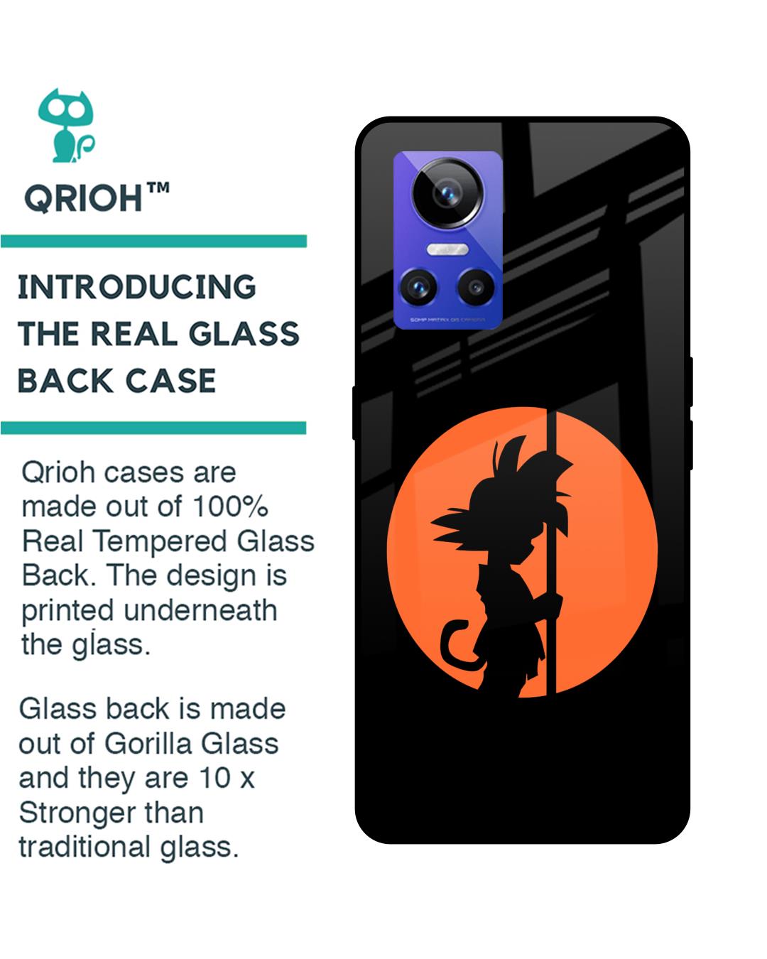 Shop Orange Silhouette Premium Glass Case for Realme GT Neo3(Shock Proof, Scratch Resistant)-Back