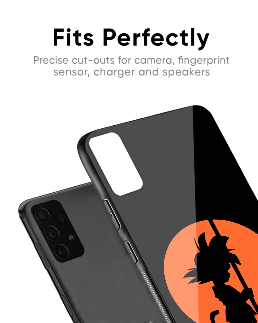 Shop Orange Silhouette Premium Glass Case for Redmi Note 12 Pro+ 5G (Shock Proof, Scratch Resistant)-Back