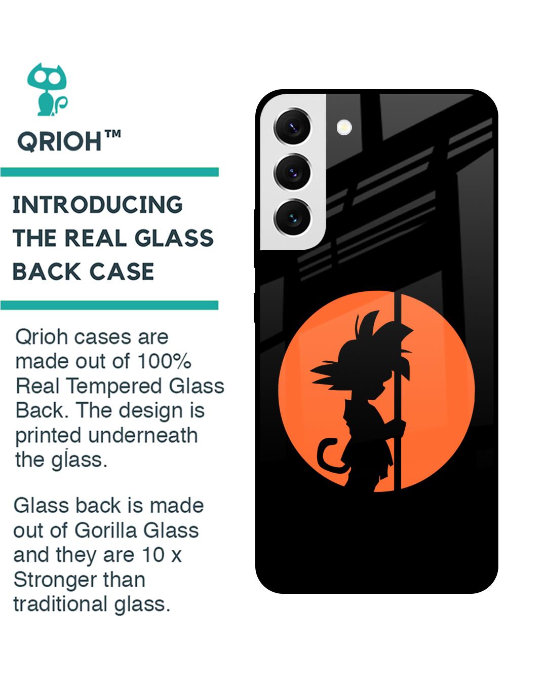 Shop Orange Silhouette Premium Glass Case for Samsung Galaxy S22 5G (Shock Proof,Scratch Resistant)-Back