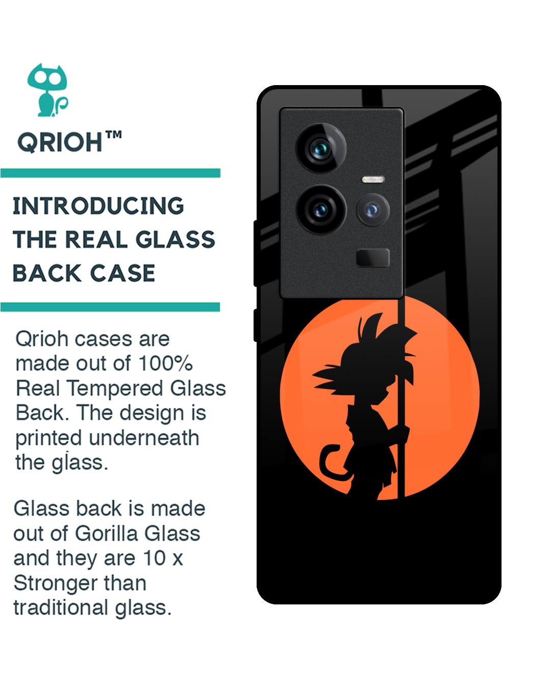 Shop Orange Silhouette Premium Glass Case for Vivo iQOO 11 (Shock Proof,Scratch Resistant)-Back