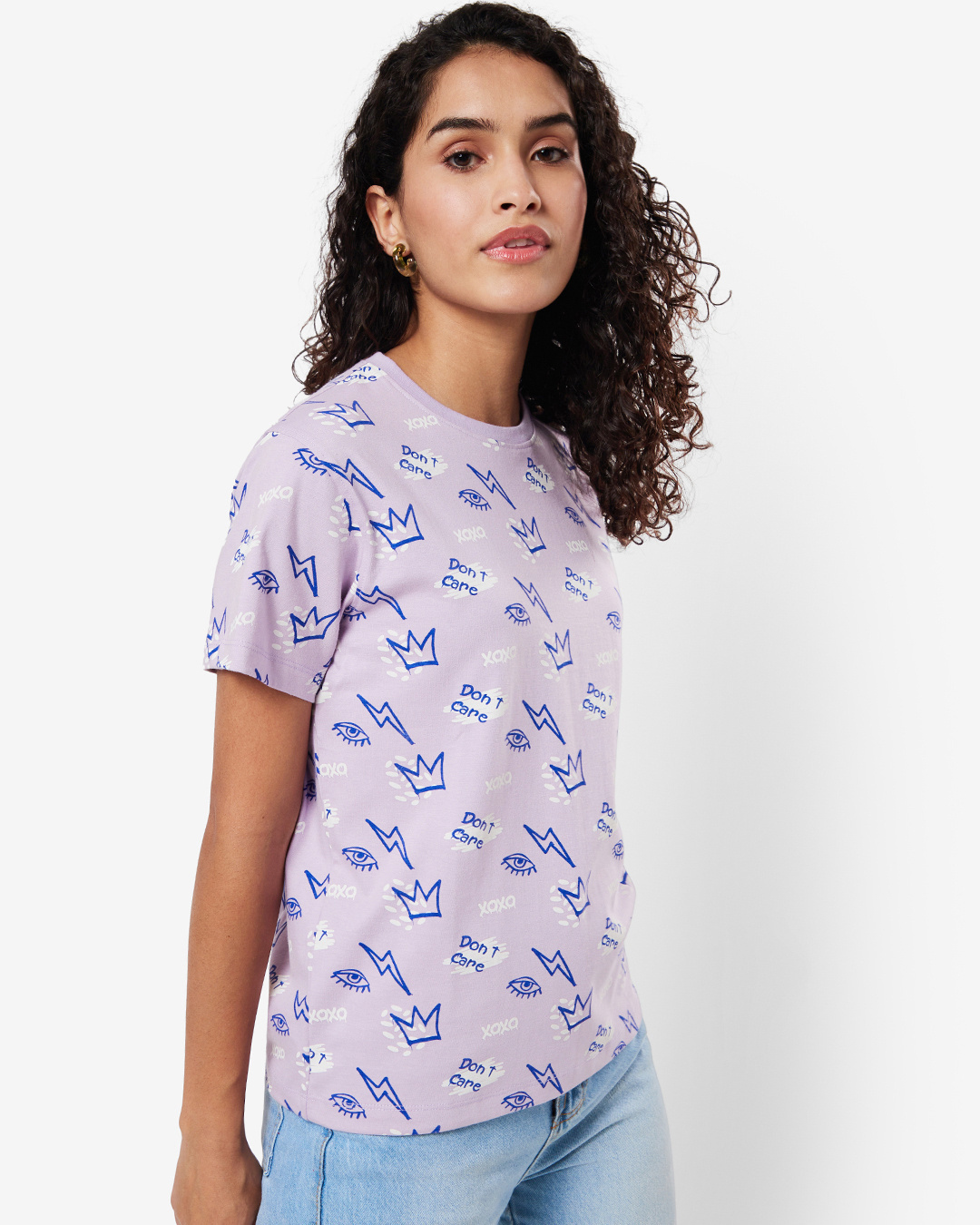 Shop Women's Orchid Petal All Over Printed T-shirt-Back