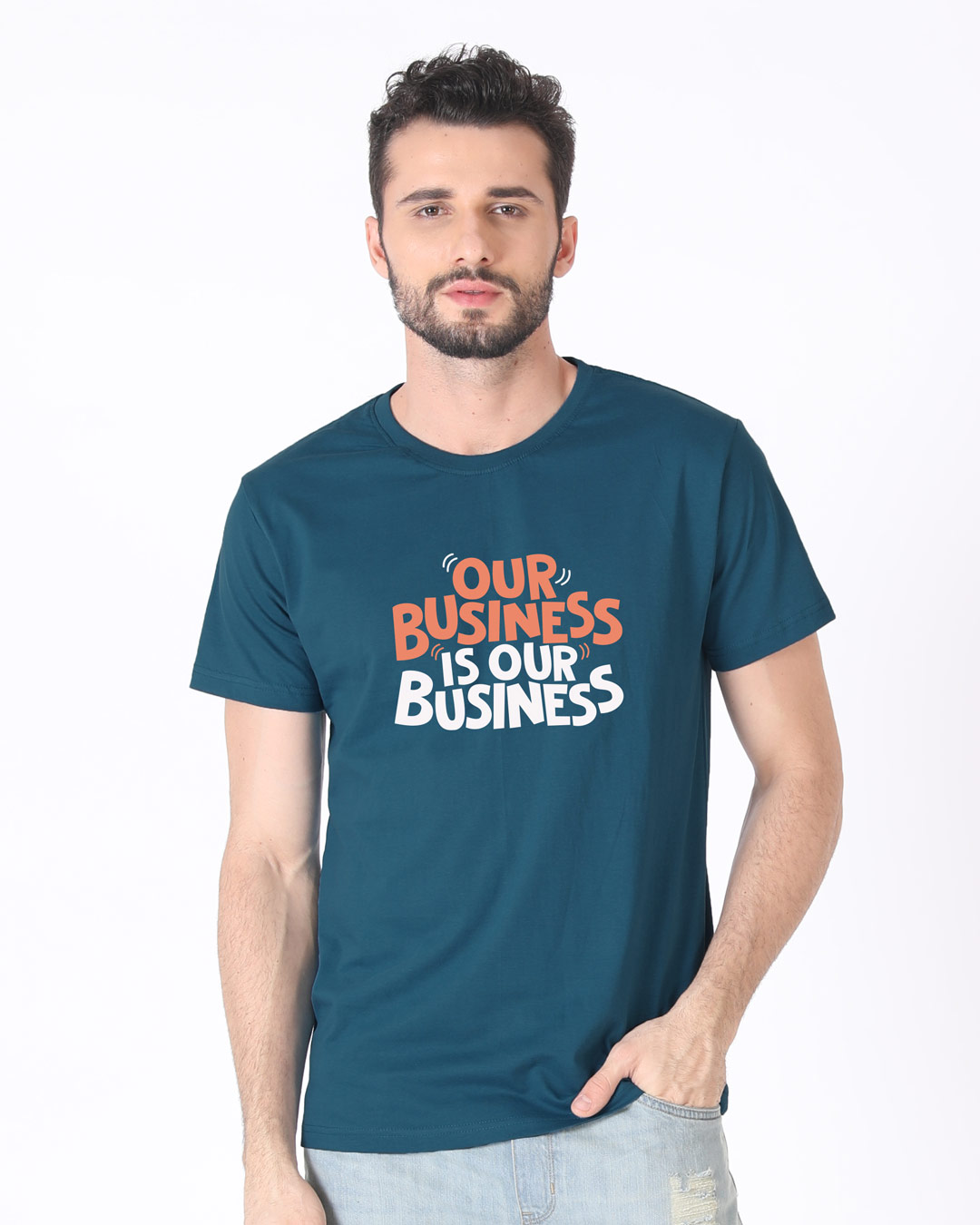 Shop Our Business Half Sleeve T-Shirt-Back