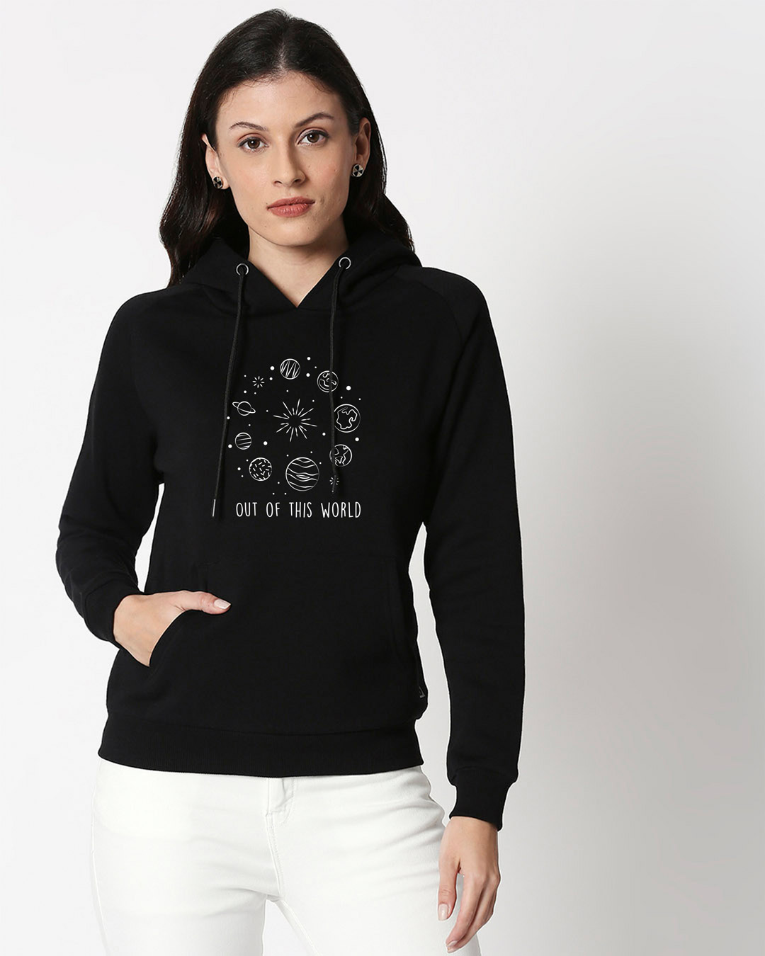 

Out Of The World Sweatshirt Hoodie Black Women' Printed Sweatshirt Hoodie Bewakoof.com