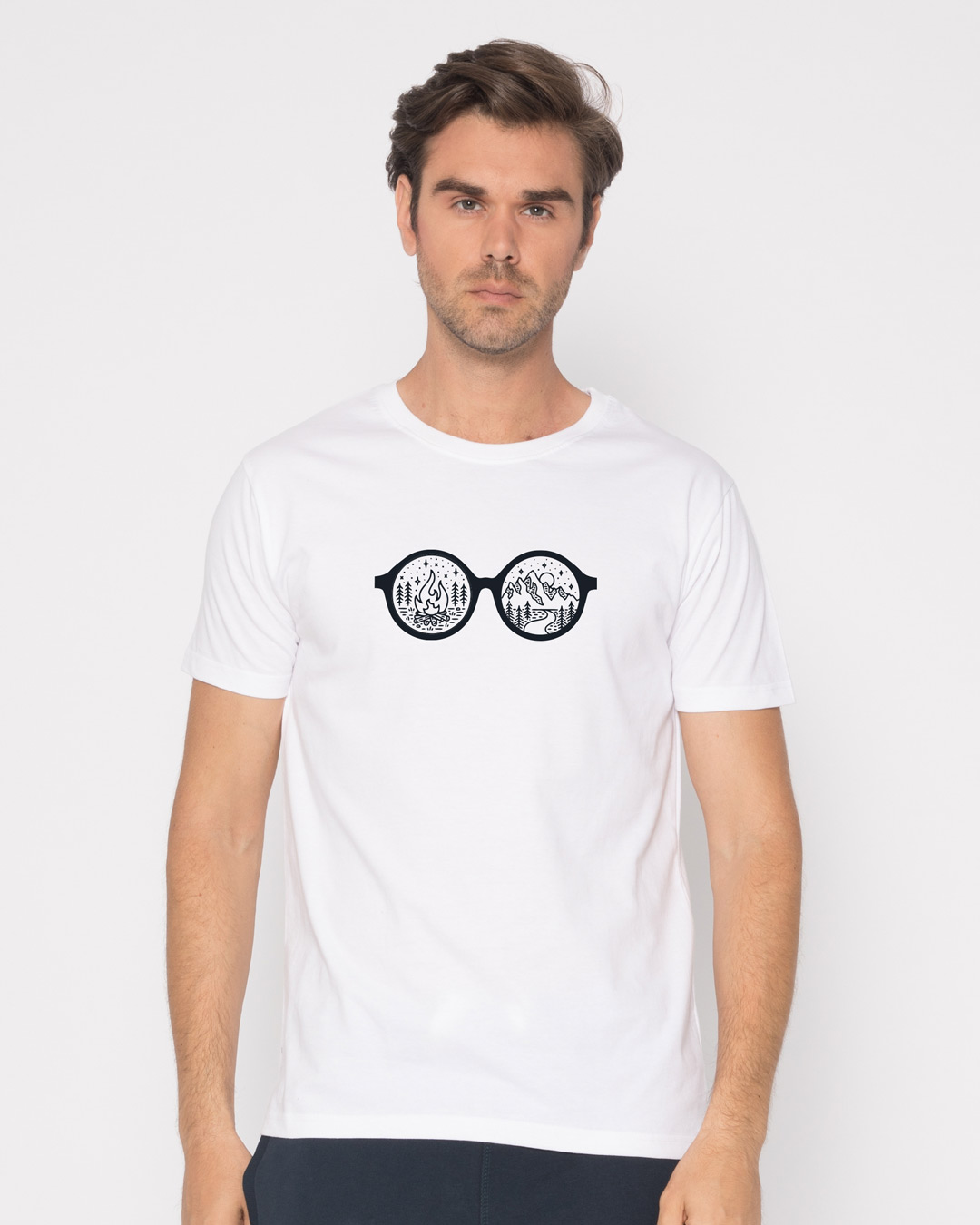 Shop Outdoor Glasses Half Sleeve T-Shirt-Back