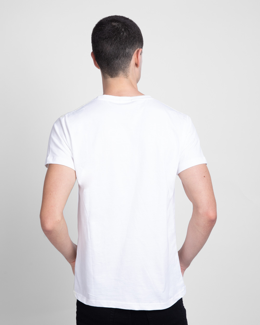 Shop Overrated Half Sleeve T-Shirt (DL) White-Back