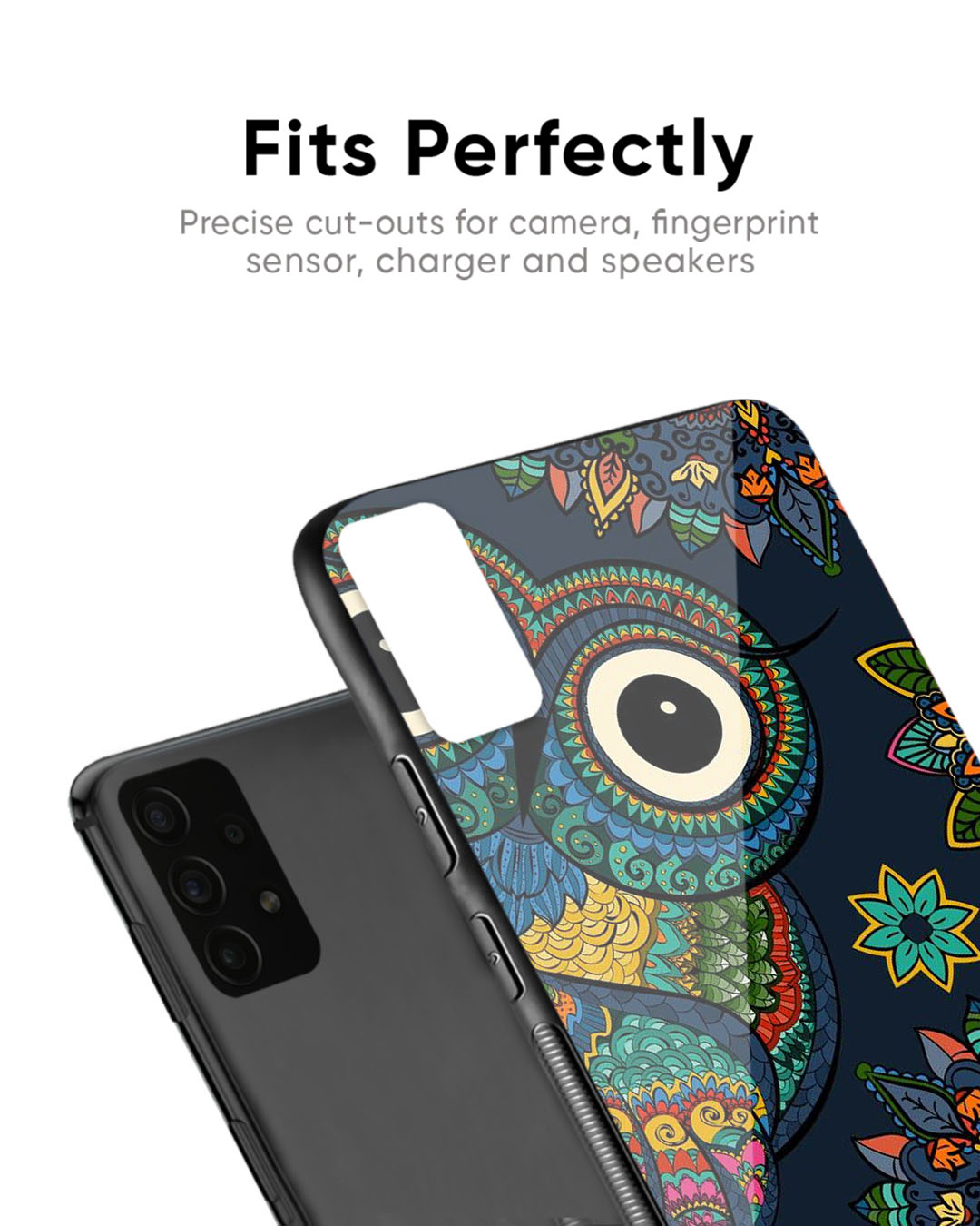 Shop Owl Art Premium Glass Case for Realme 11 Pro+ 5G (Shock Proof, Scratch Resistant)-Back