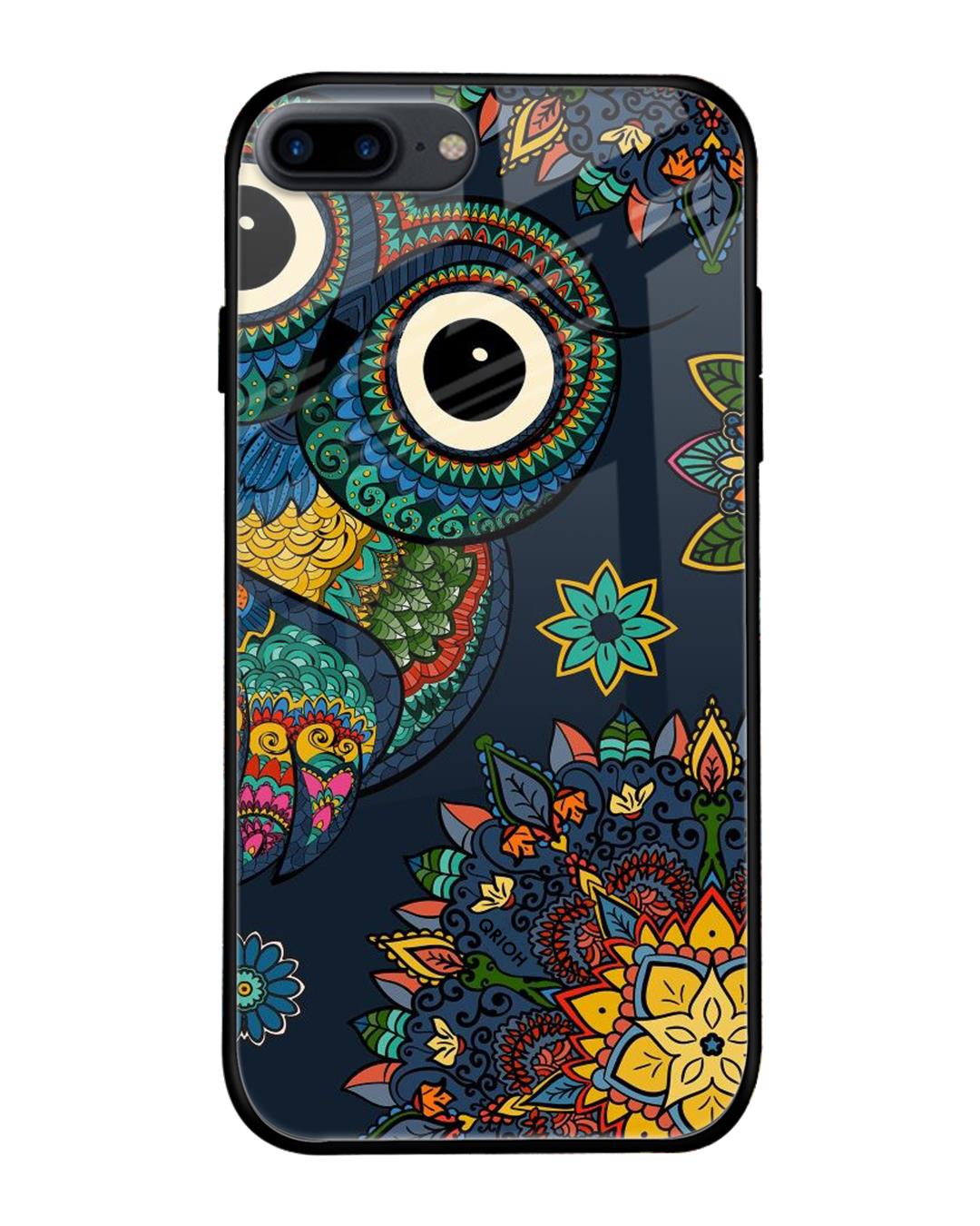 Buy Owl Art Printed Premium Glass Cover For iPhone 7 Plus (Impact ...