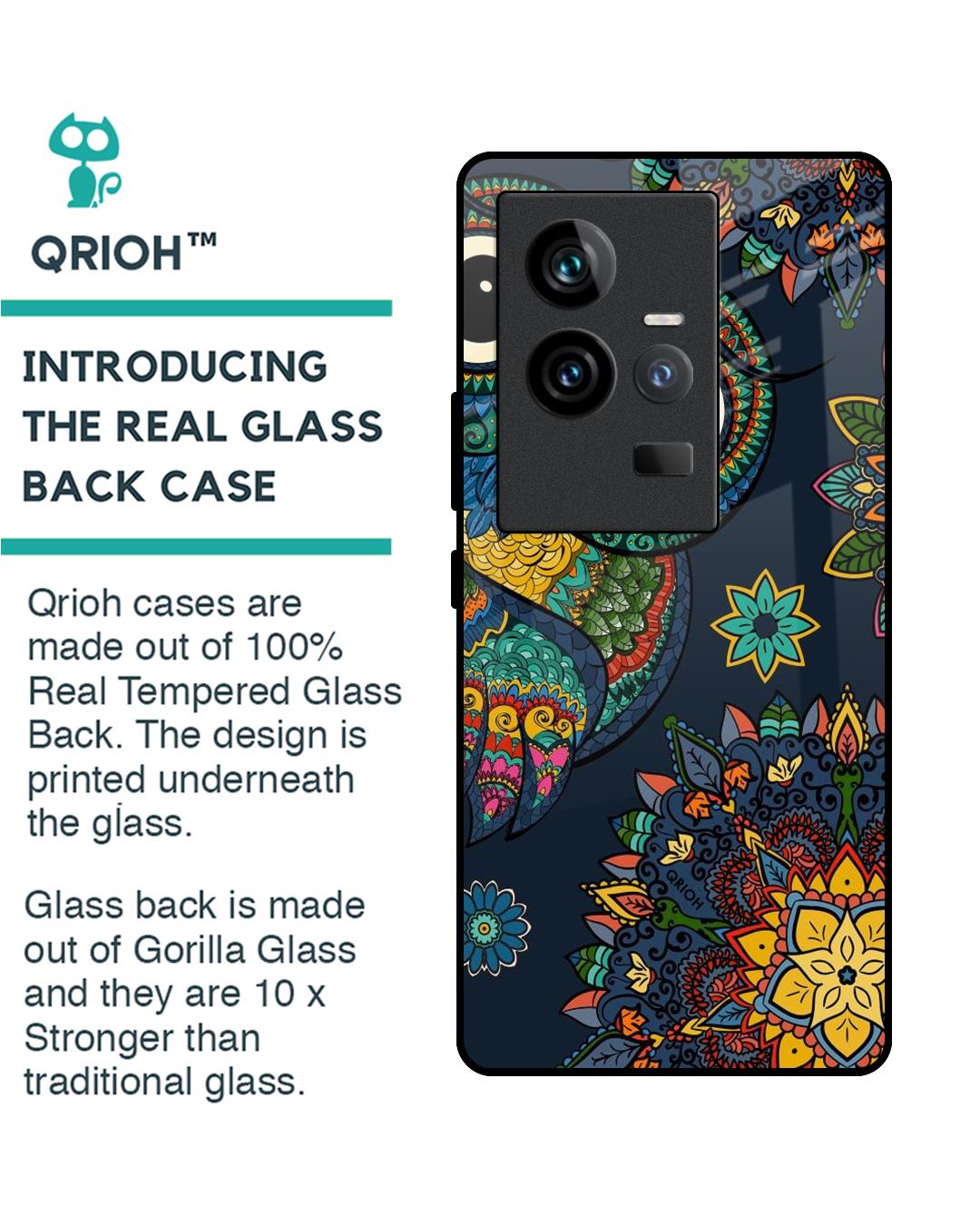 Shop Owl Art Printed Premium Glass Case for Vivo iQOO 11 (Shock Proof,Scratch Resistant)-Back