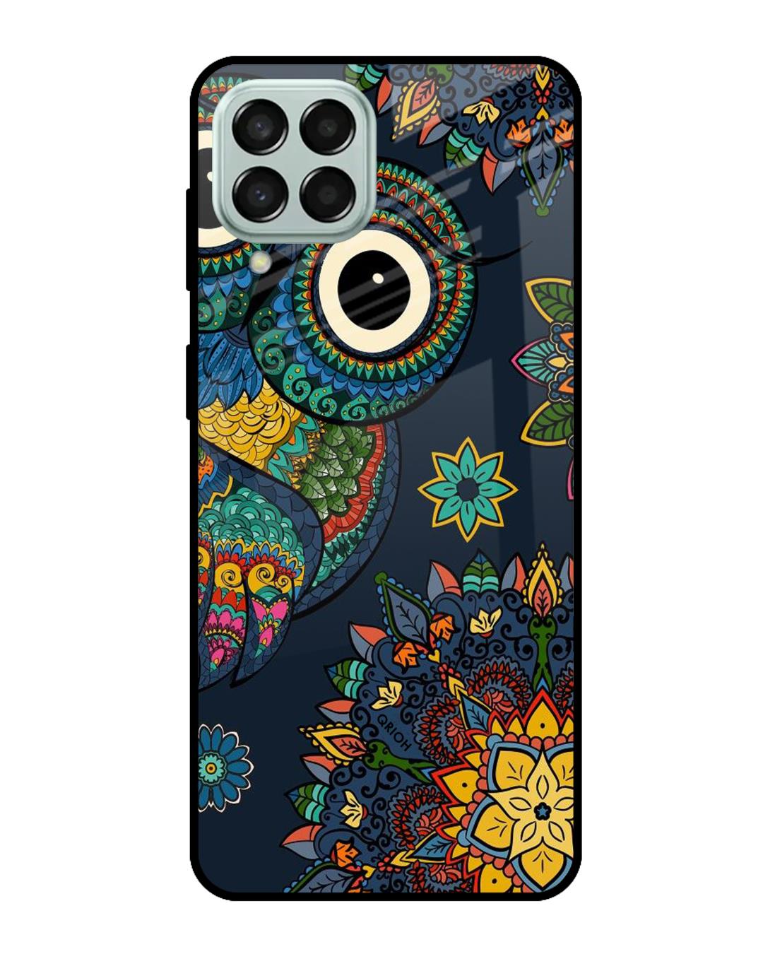 Shop Owl Art Printed Premium Glass Cover For  M33 5G(Impact Resistant, Matte Finish)-Back