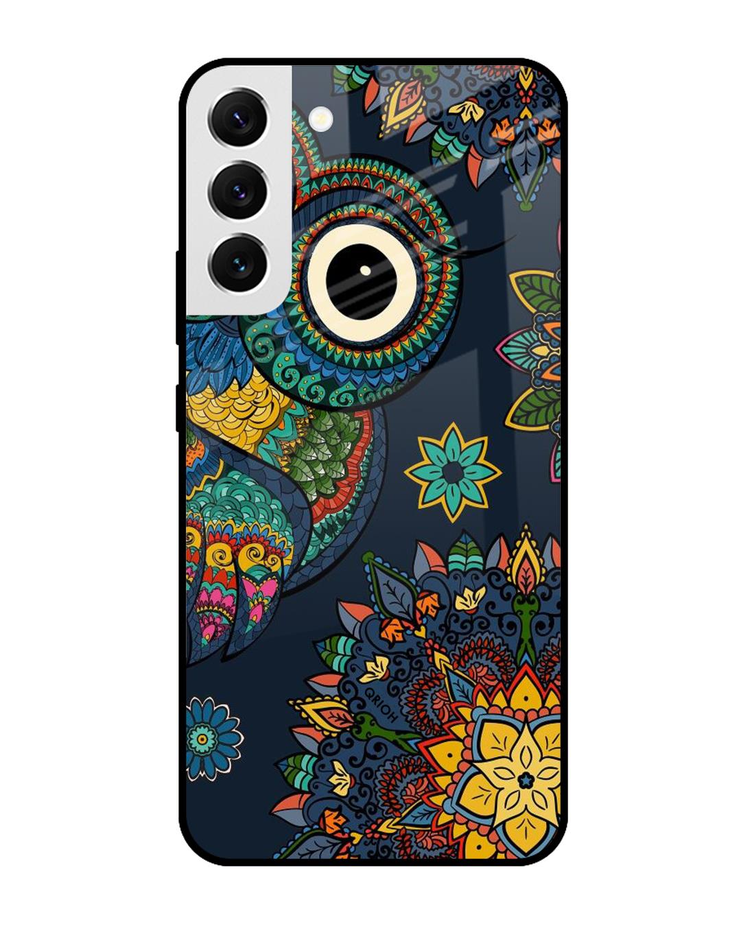 Shop Owl Art Printed Premium Glass Cover For  S22 5G(Impact Resistant, Matte Finish)-Back