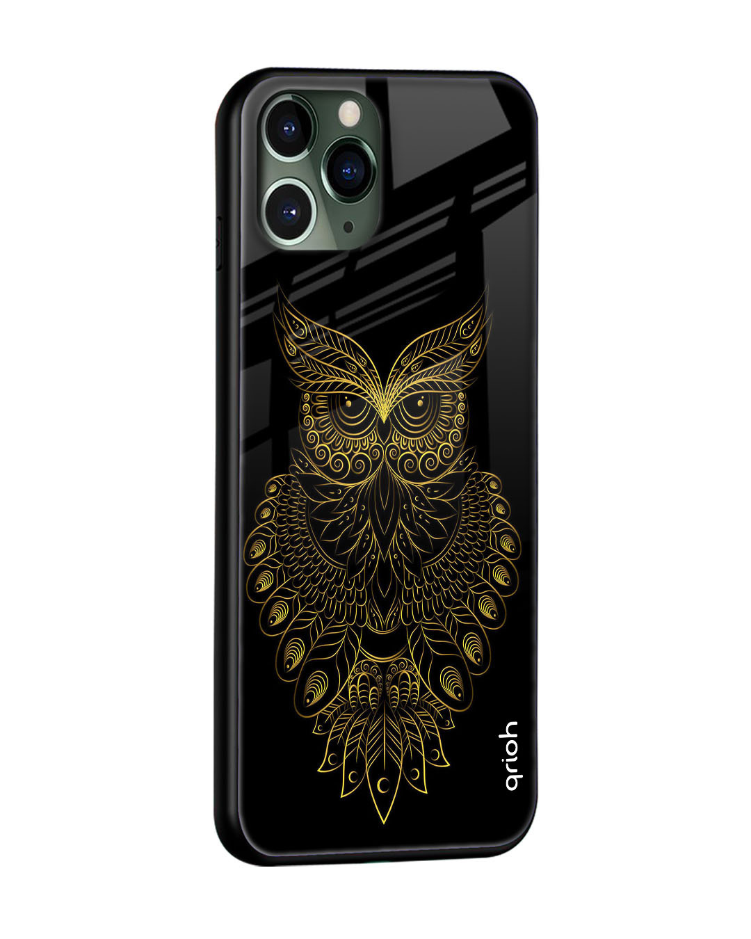 Shop Owl Printed Silicon Glass Cover For iPhone 11 Pro Max (Light Weight, Impact Resistant)-Back