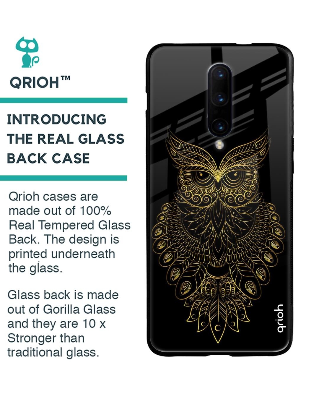 Shop Owl Printed Silicon Glass Cover For OnePlus 7 Pro (Light Weight, Impact Resistant)-Back