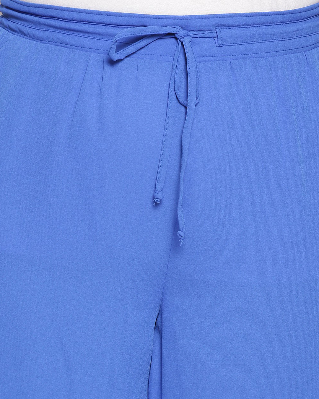 Shop Women's Blue Plus Size Wide Leg Palazzo-Back