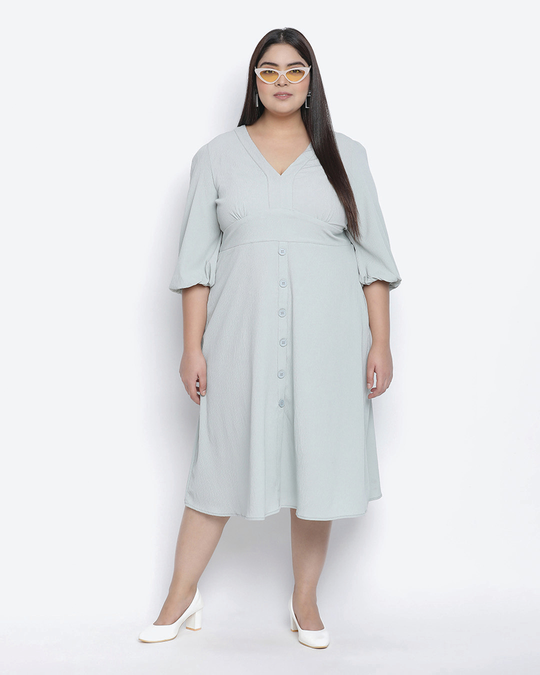 Shop Women's Grey Regular Fit Dress-Back