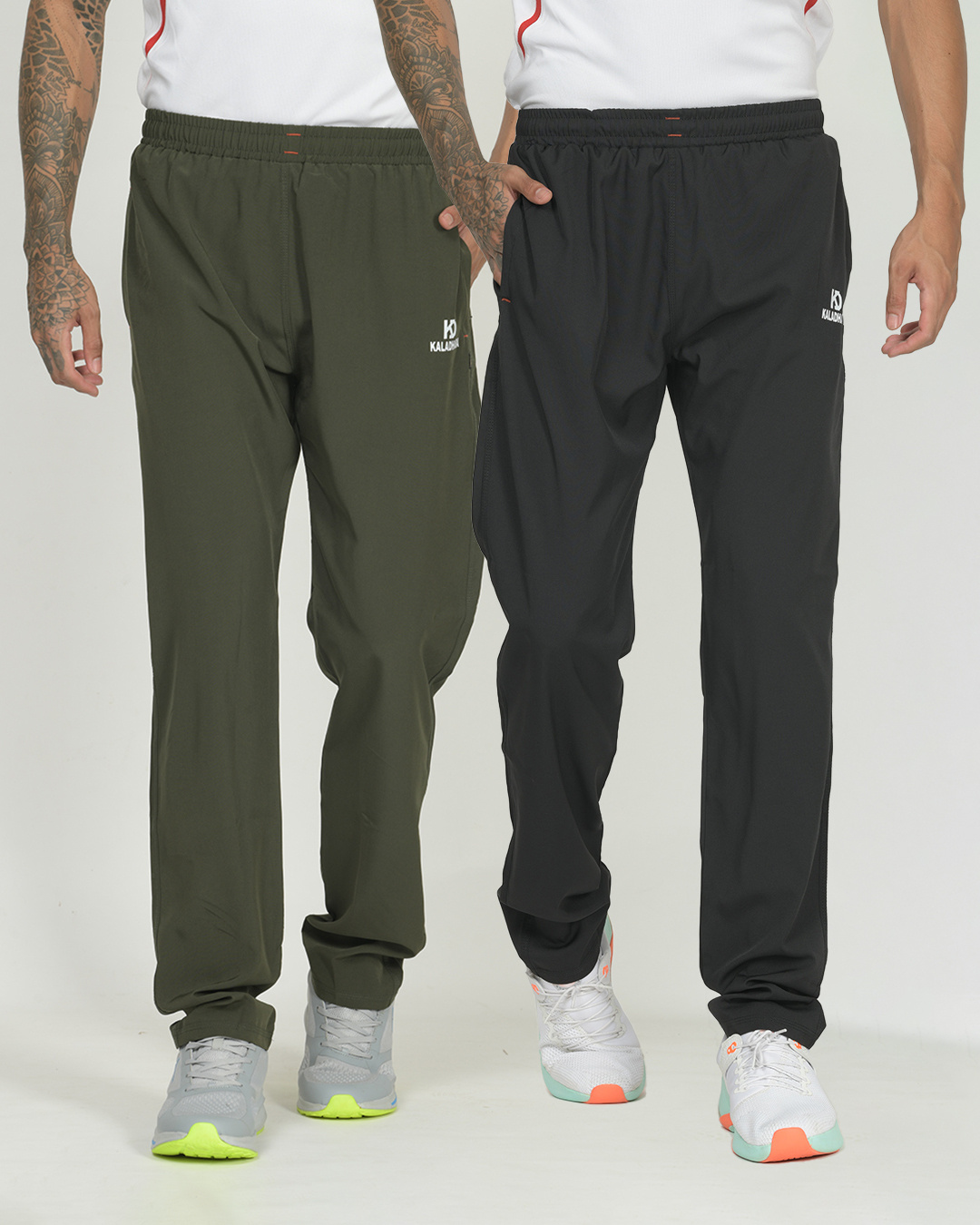 Buy Pack of 2 Men's Black & Green Track Pants Online at Bewakoof