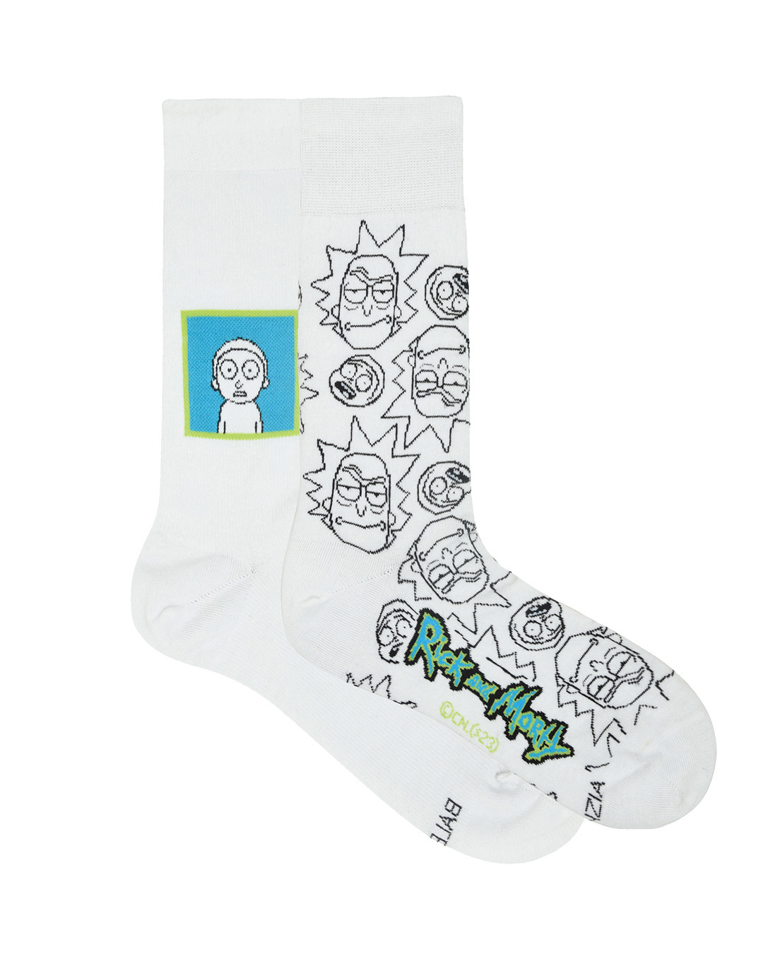 Shop Pack Of 2 Men's White Rick And Morty Printed Socks-Back