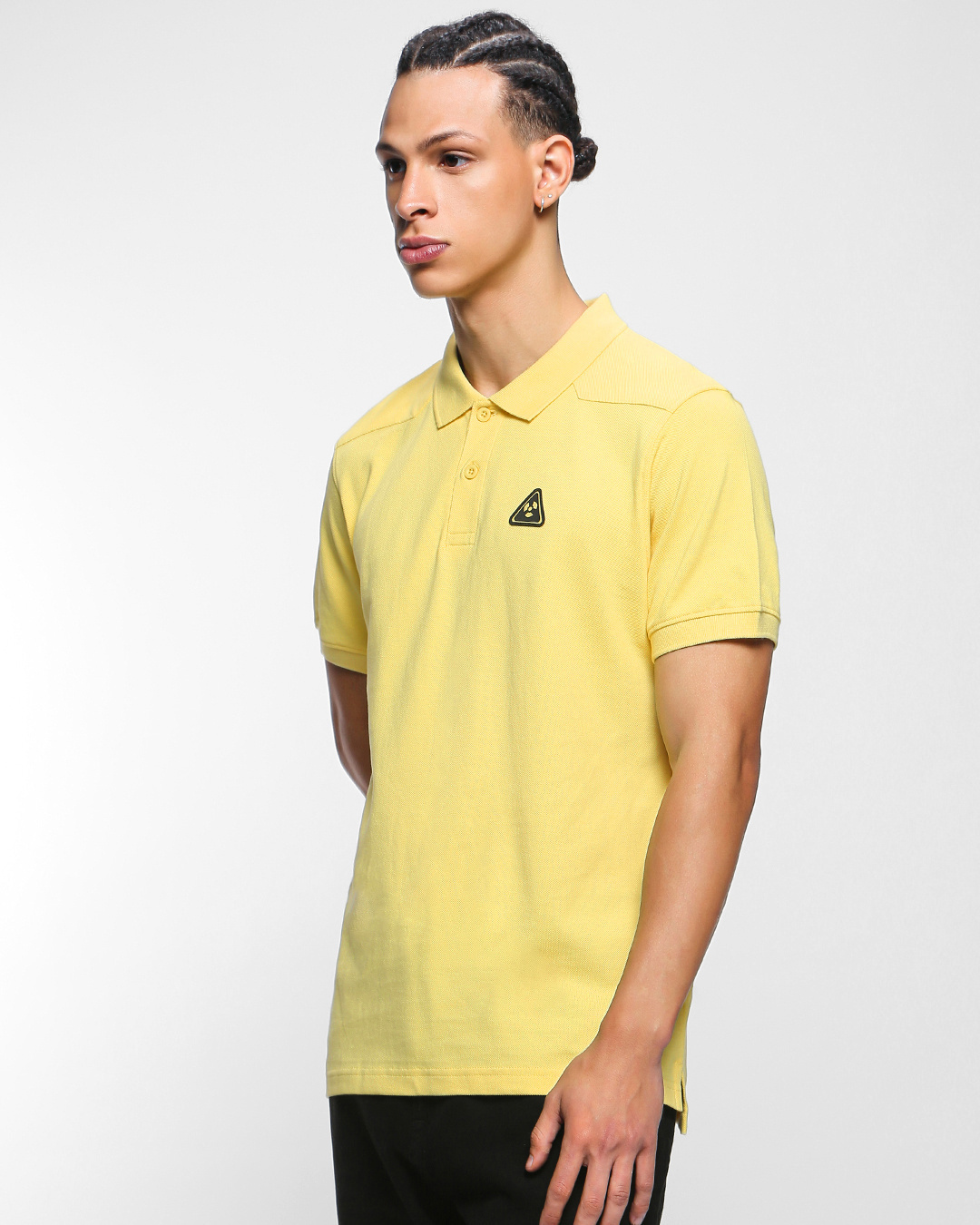 Shop Pack of 2 Men's Blue & Yellow Polo T-shirts-Back