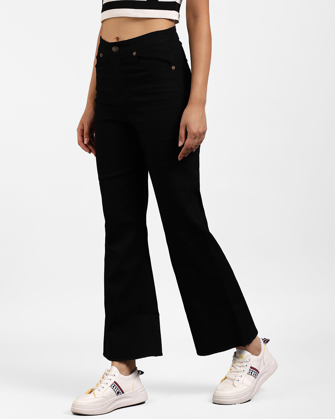 Buy Women's Black Flared Jeans Online at Bewakoof