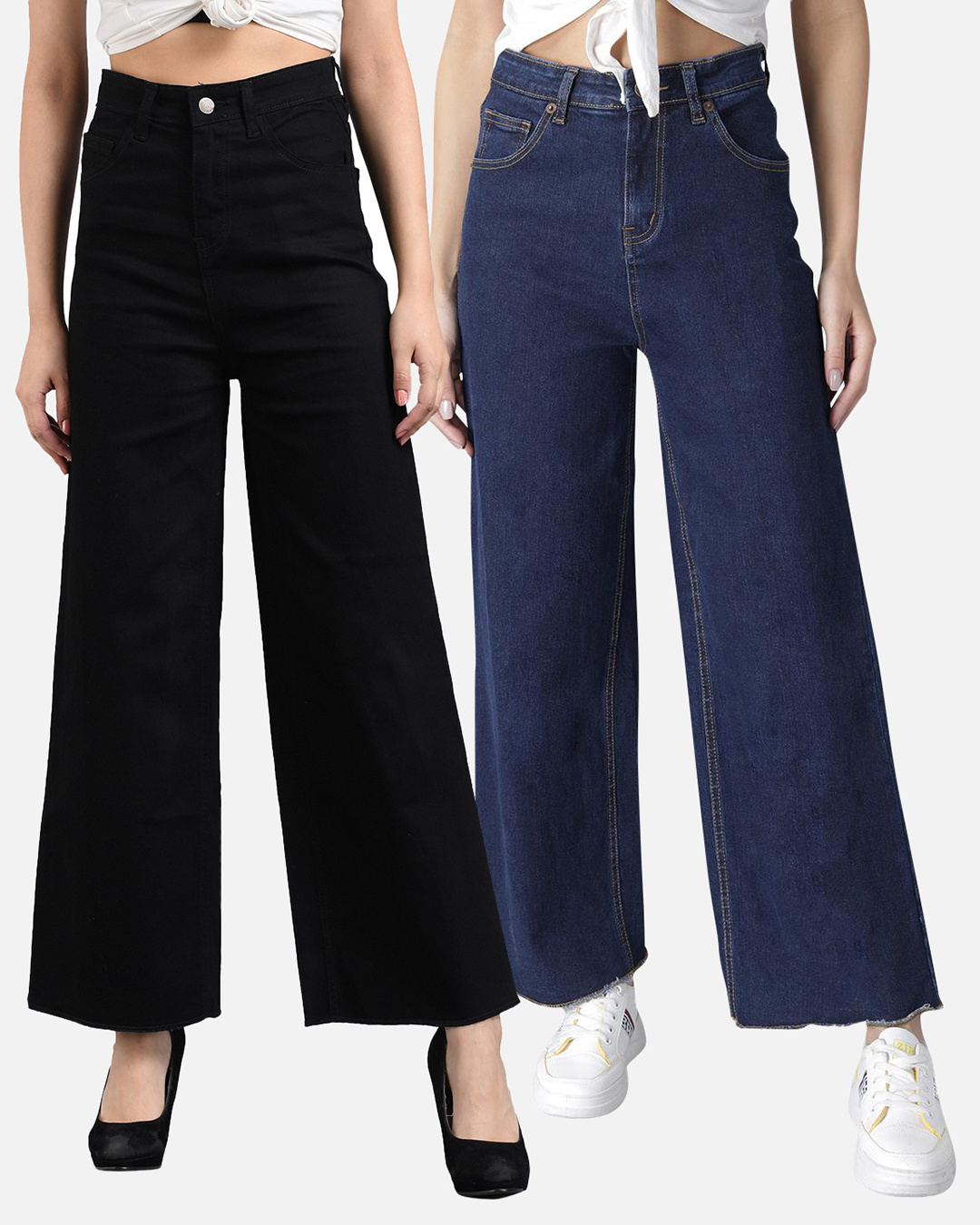 Buy Women's Black Flared Jeans Online at Bewakoof