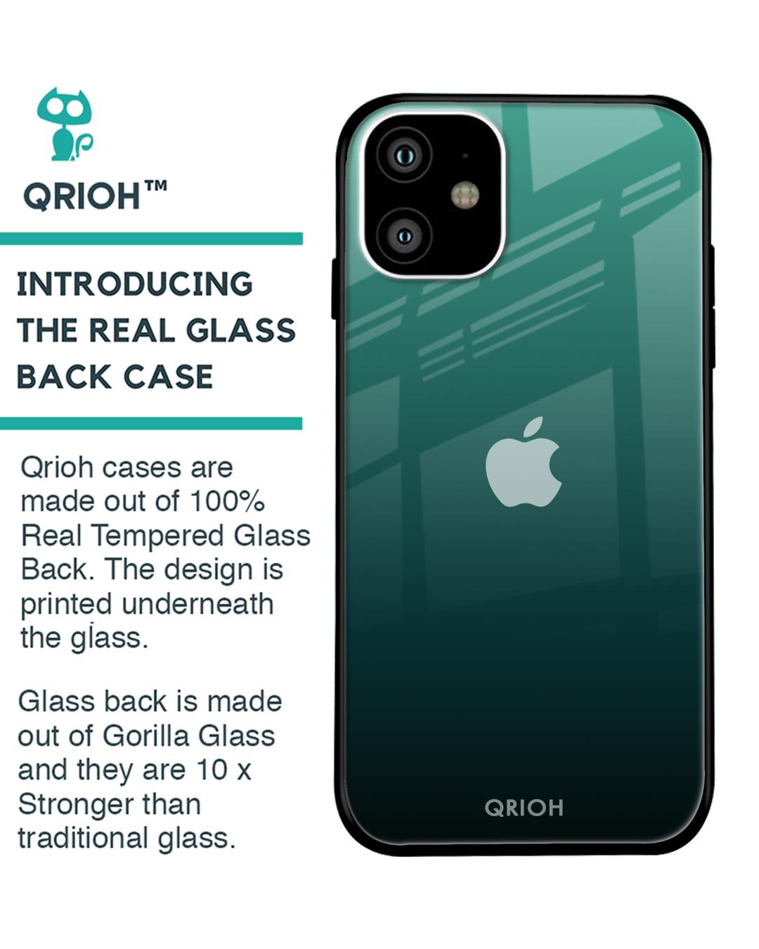 Shop Palm Green Premium Glass Cover For iPhone 11 (Impact Resistant, Matte Finish)-Back