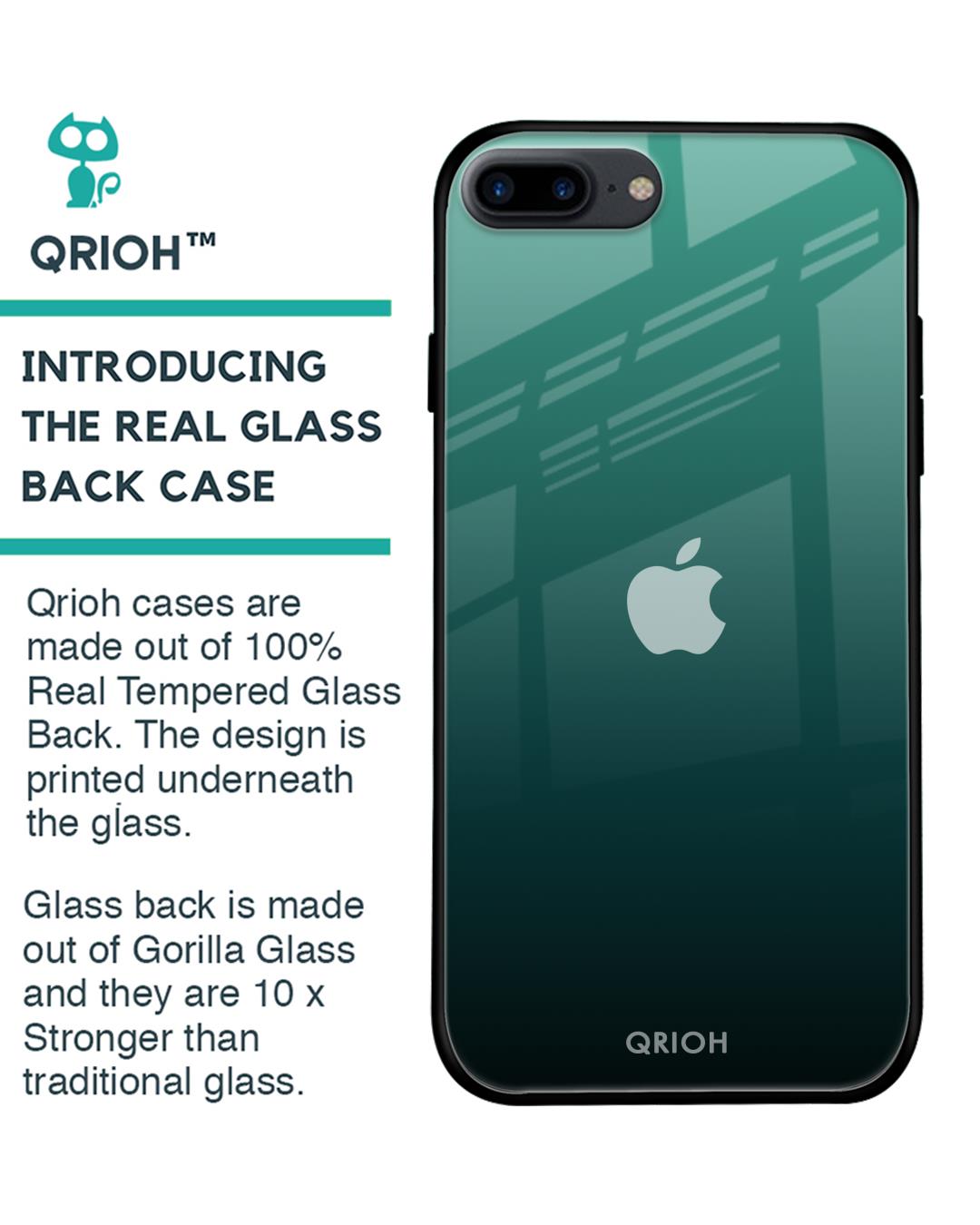 Shop Palm Green Premium Glass Cover For iPhone 8 Plus (Impact Resistant, Matte Finish)-Back
