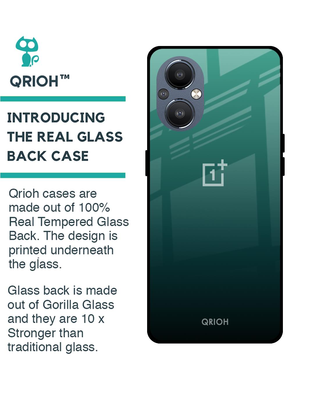 Shop Palm Green Premium Glass Cover For OnePlus Nord N20 5G (Impact Resistant, Matte Finish)-Back