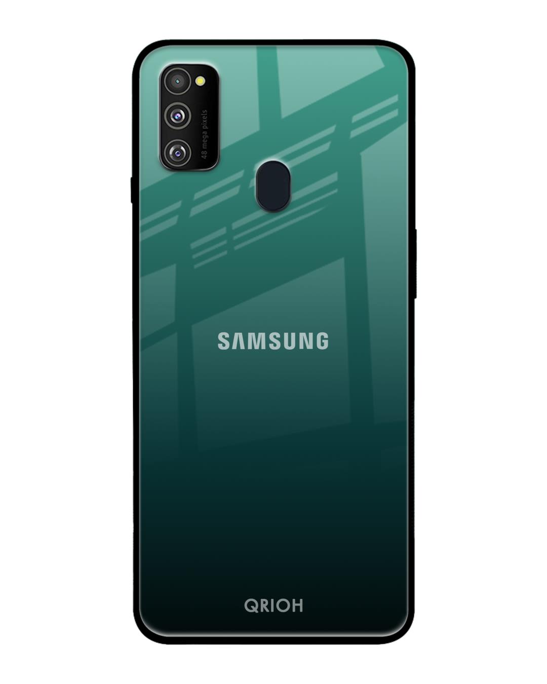 Shop Palm Green Premium Glass Cover For Samsung Galaxy M30s(Impact Resistant, Matte Finish)-Back