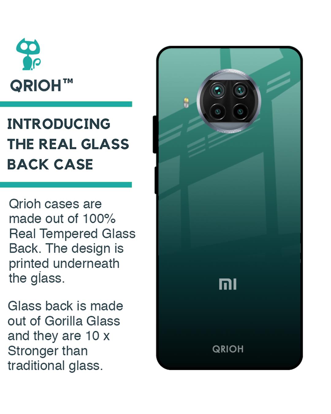 Shop Palm Green Premium Glass Cover For Xiaomi Mi 10i 5G (Impact Resistant, Matte Finish)-Back