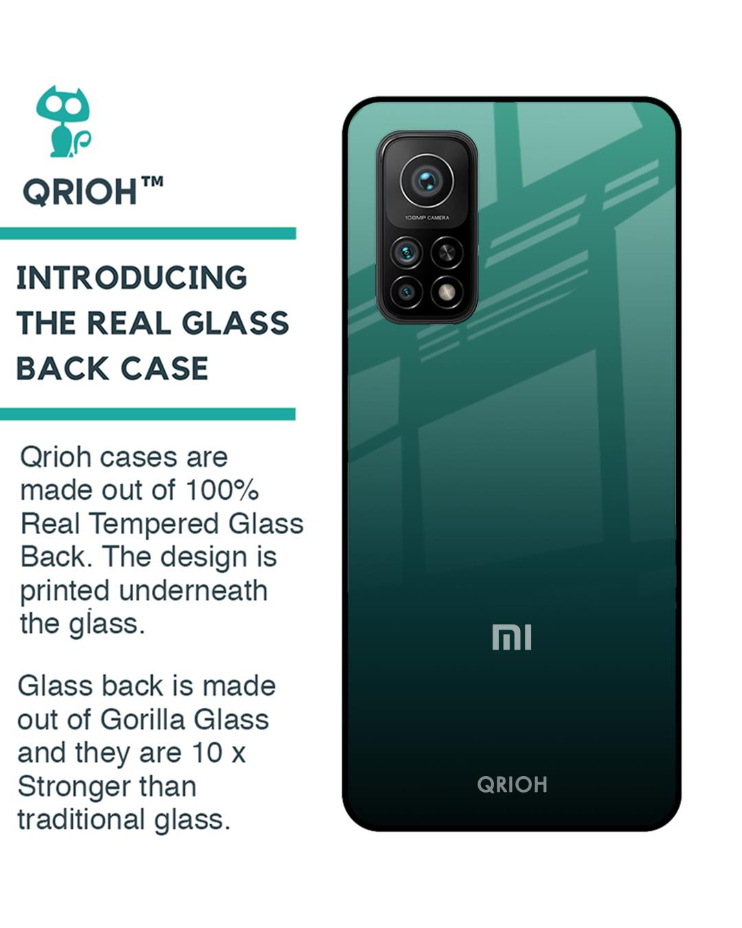 Shop Palm Green Premium Glass Cover For Xiaomi Mi 10T Pro (Impact Resistant, Matte Finish)-Back