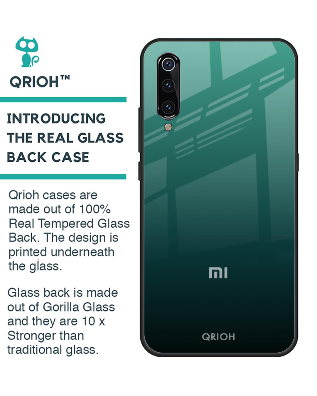 Shop Palm Green Premium Glass Cover For Xiaomi Mi A3 (Impact Resistant, Matte Finish)-Back