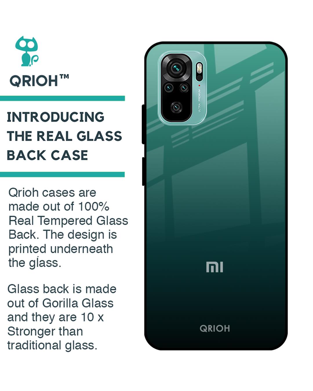 Shop Palm Green Premium Glass Cover For Xiaomi Redmi Note 10 (Impact Resistant, Matte Finish)-Back