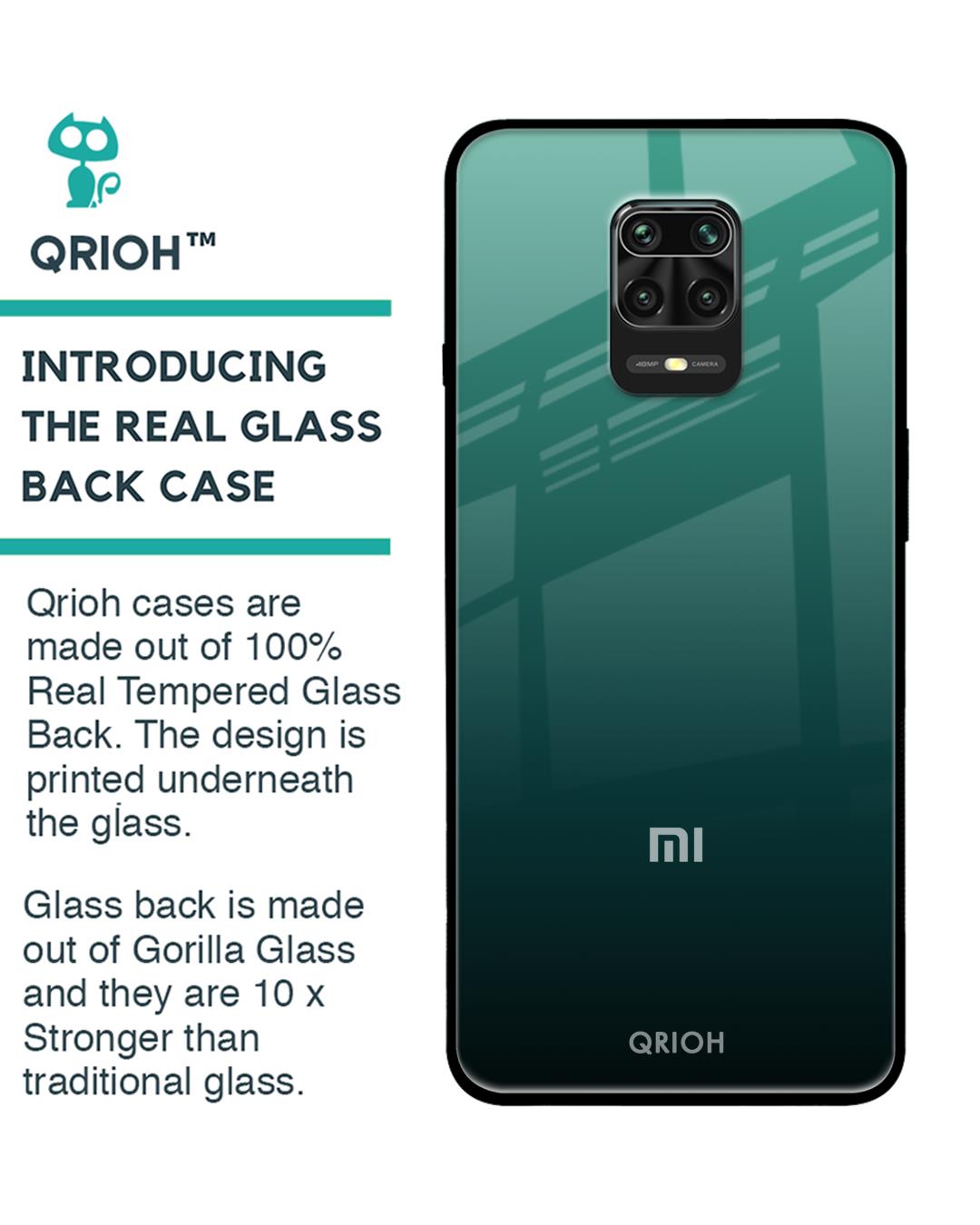 Shop Palm Green Premium Glass Cover For Xiaomi Redmi Note 9 Pro (Impact Resistant, Matte Finish)-Back