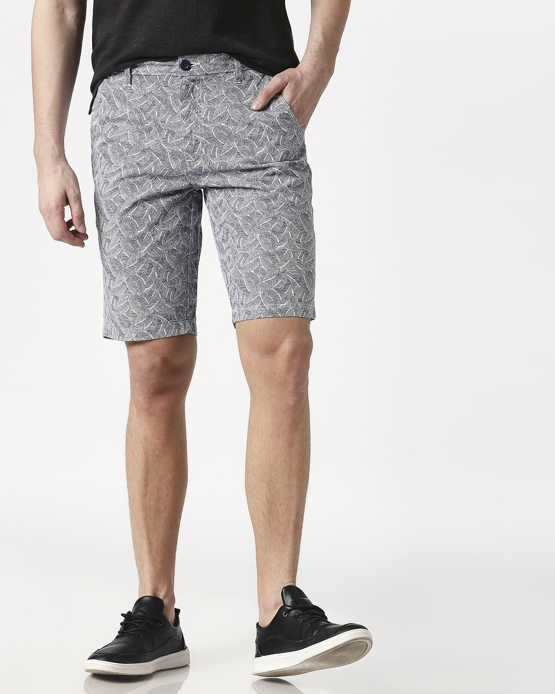 Neon Palm Leaf Edm Print Men's Shorts
