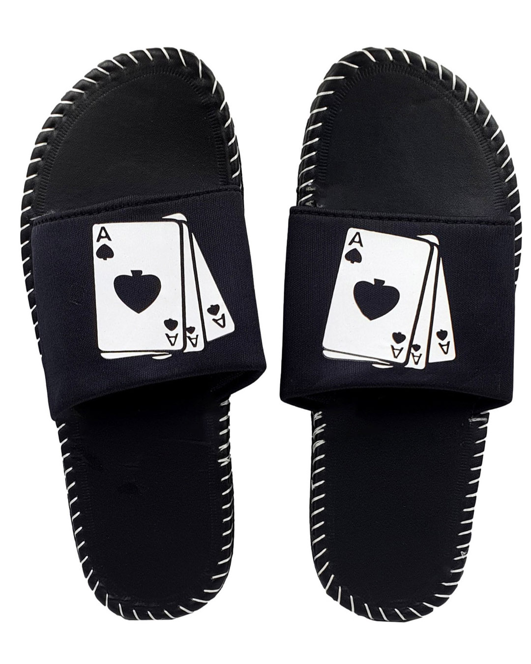 Shop Aaa Black Slipper Flipflops Slides For Men-Back