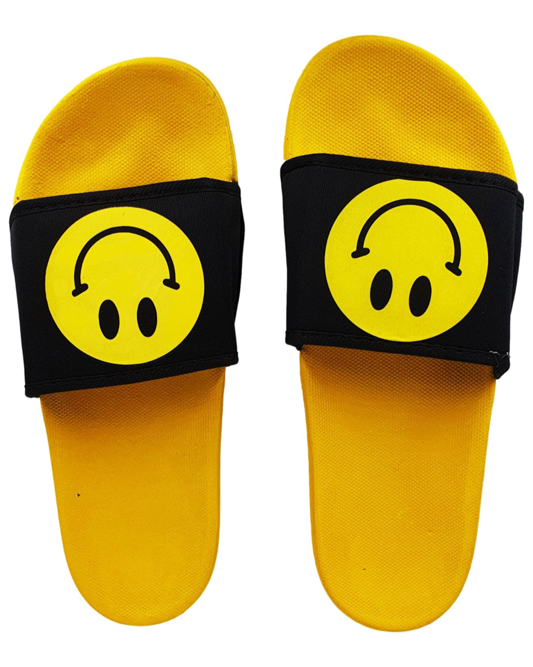 Shop Big Smiley Yellow Slipper Flipflops Slides For Men-Back