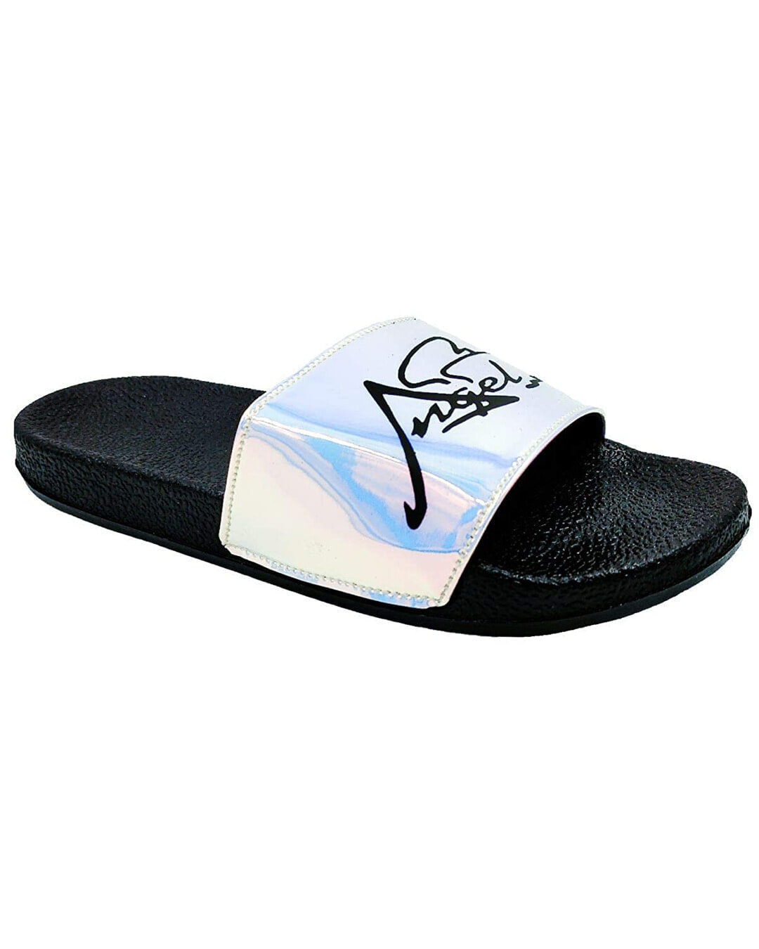Shop Women's Silver Flat Angel Slippers & Flip Flops-Back