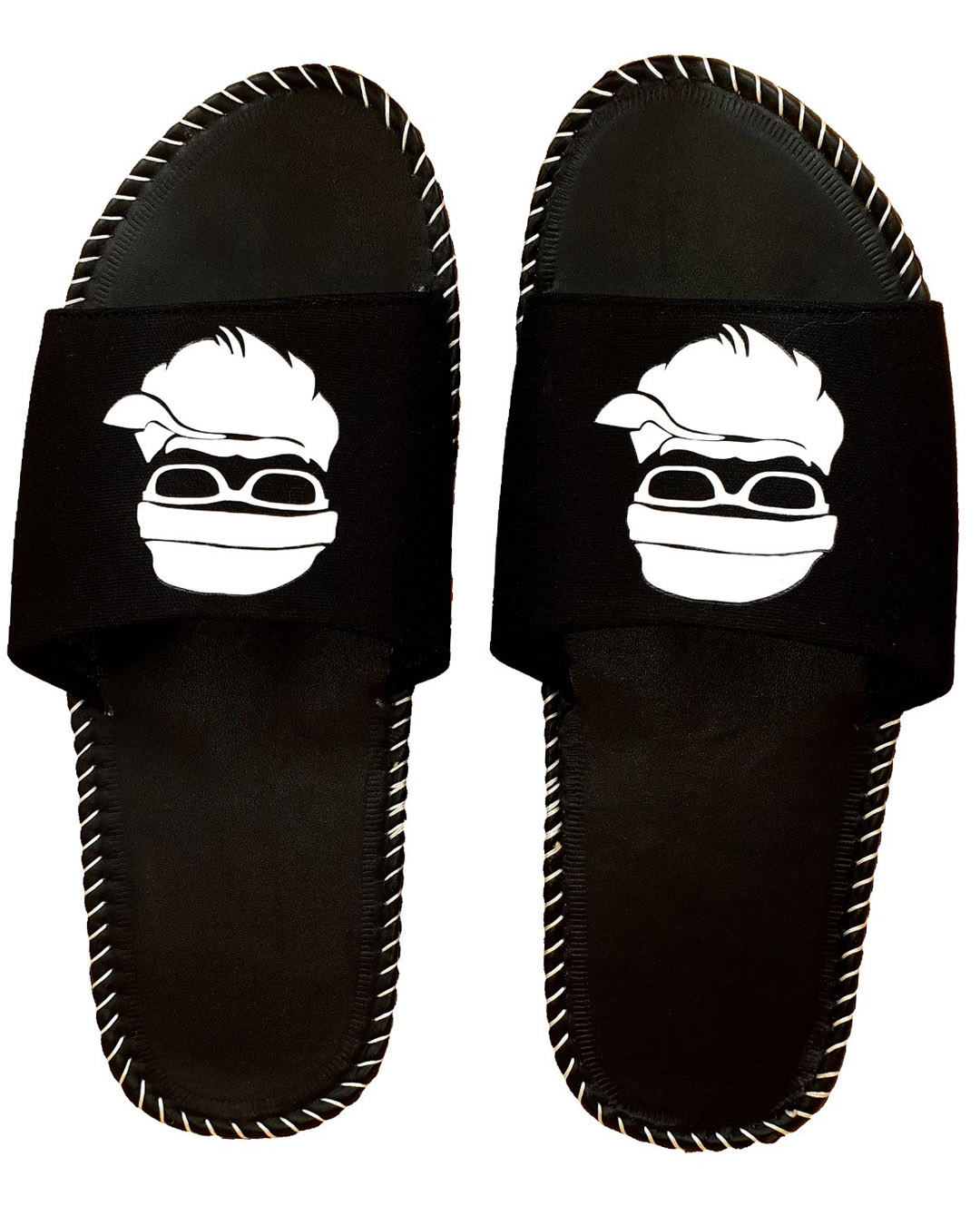 Shop Flat Baba Black Slipper Flipflops Slides For Men-Back