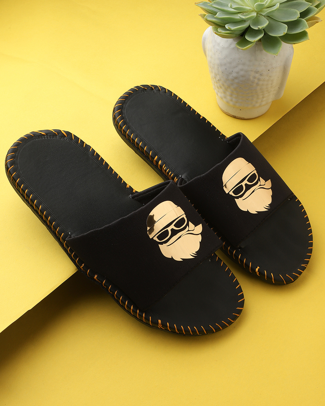 Buy Pampy Angel Flat Baba Gold Slipper FlipFlops Slides for Men Online in  India at Bewakoof