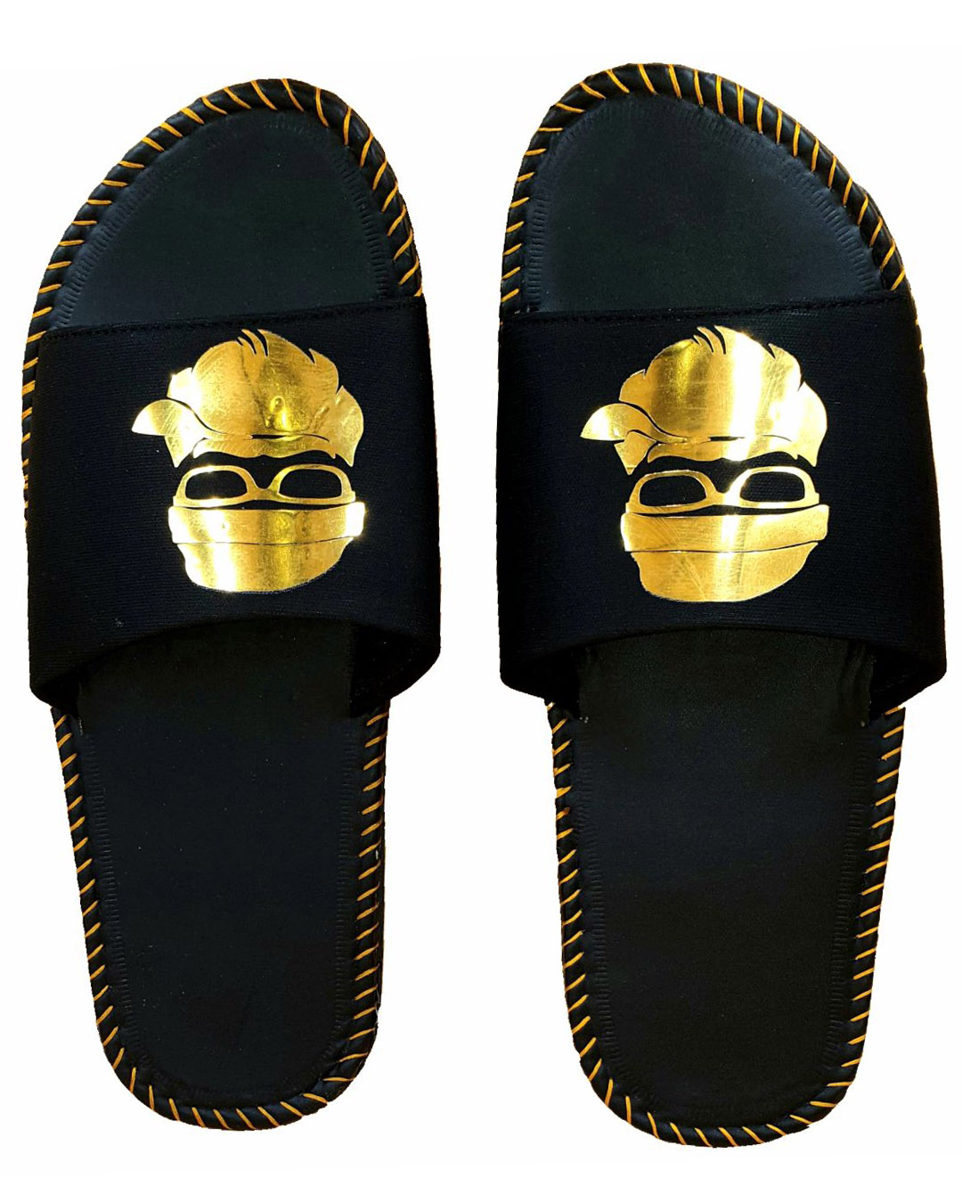 Shop Flat Baba Gold Slipper Flipflops Slides For Men-Back