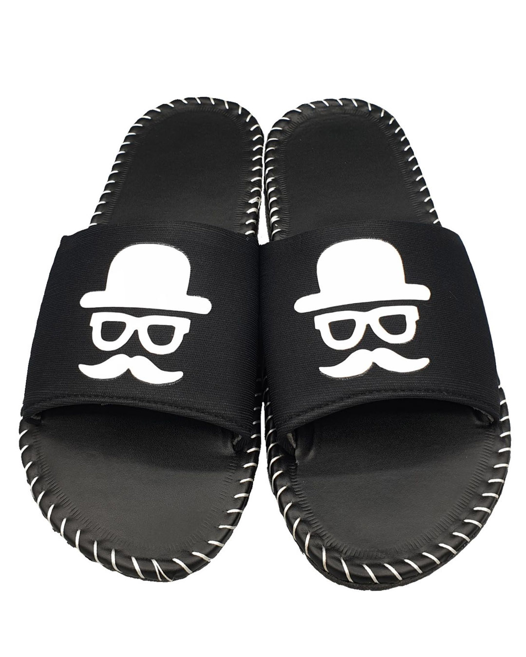Shop Flat Mooch Black Slipper Flipflops Slides For Men-Back