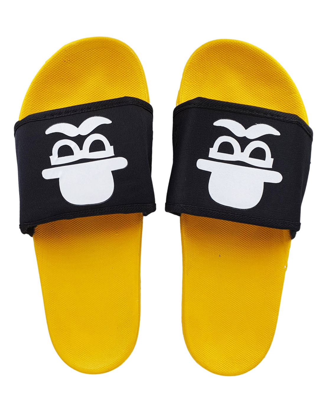 Shop Flat Mooch Yellow Slipper Flipflops Slides For Men-Back