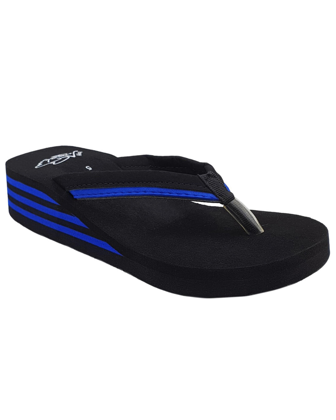 Shop Pampy Angel Lined Heel Blue Slipper Slides Flipflops for Women-Back