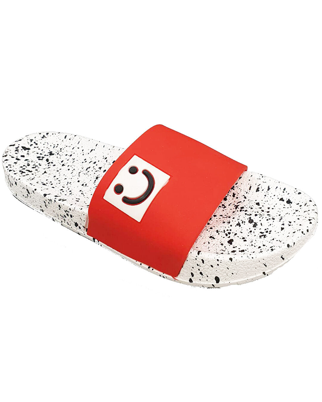 Shop Smiley Red Slipper Flipflops Slides For Men-Back