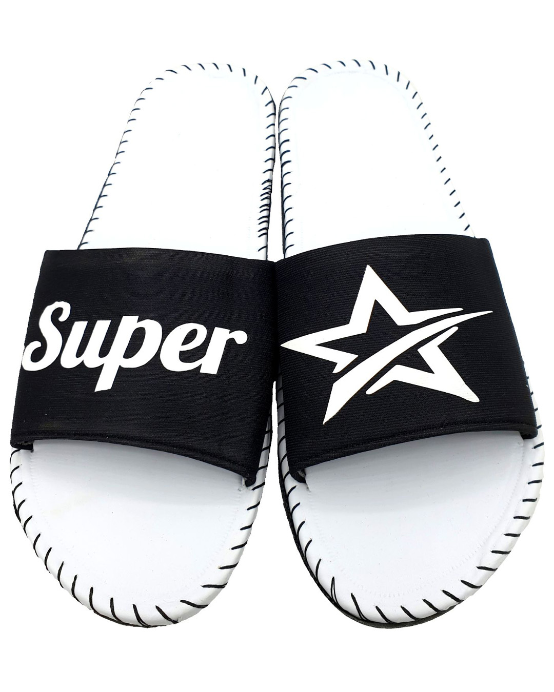 Shop Super Stars White Slipper Flipflops Slides For Men-Back