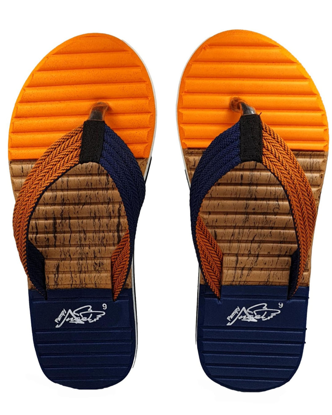 Shop V Tricolor Orange Slipper Flipflops Slides For Men-Back